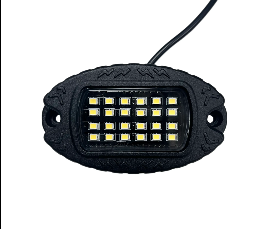 24 LED White Rock Lights 6-Pack W/Harness